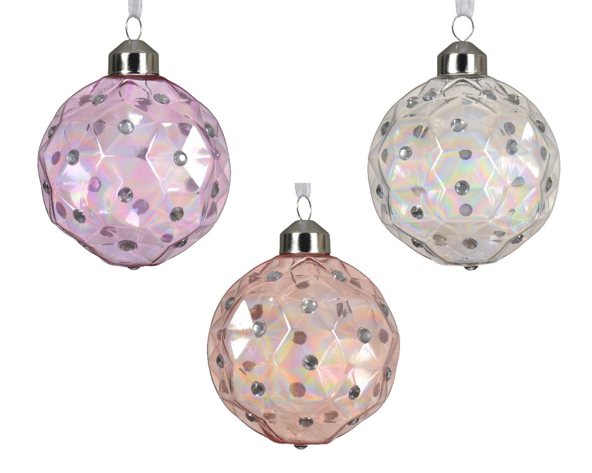 Decoris Kerstbal glas d8 cm a3 LV  - 