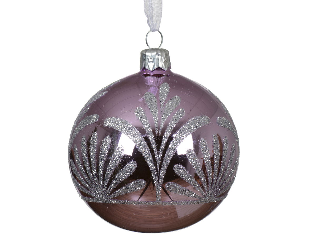 Decoris Kerstballen glas d8 cm fris lila P  - 