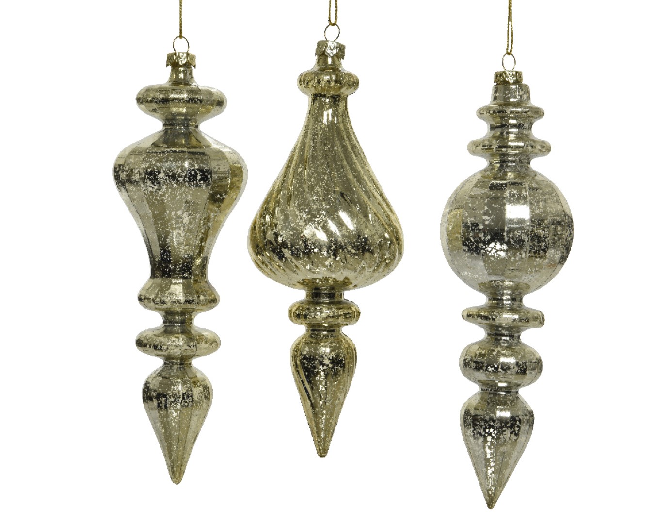 Decoris Ijspegel plc d5.90h20.40 cm goud a3 kerst  - 