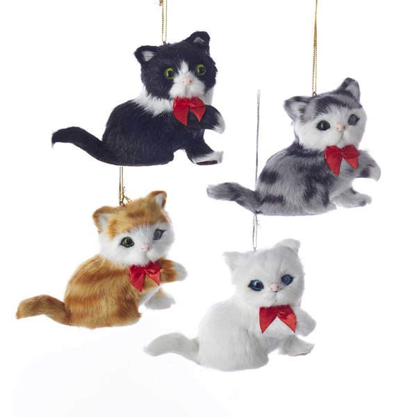 Kurt s adler Furry Sitting Cat Ornament 3,75 inch kersthanger Kurt S. Adler - 