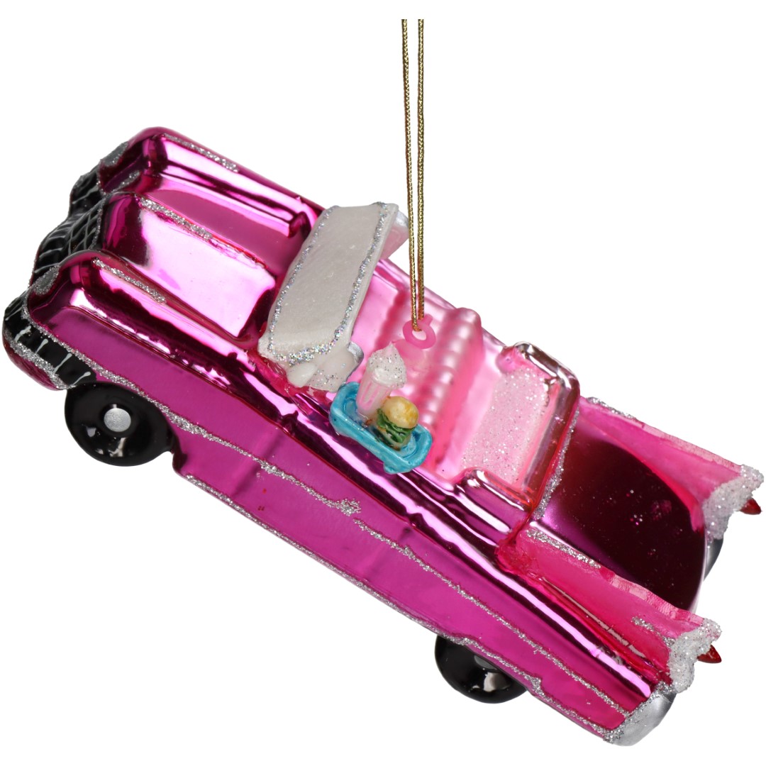 Hd collection Ornament Cadillac Glas Roze 13.4cm  - 