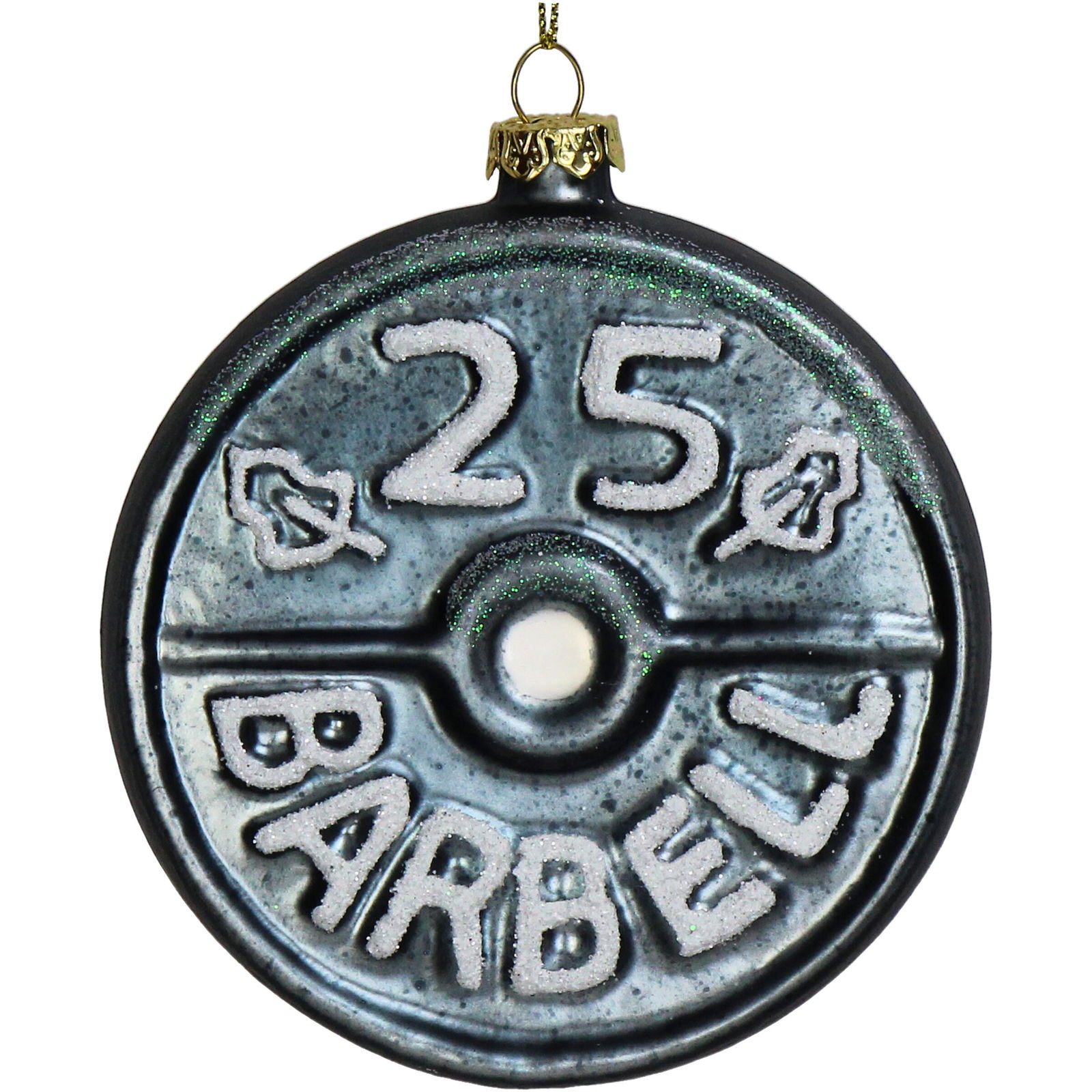 Hd collection Ornament kerstbal Barbell Glas Grijs 8.9 cm  - 
