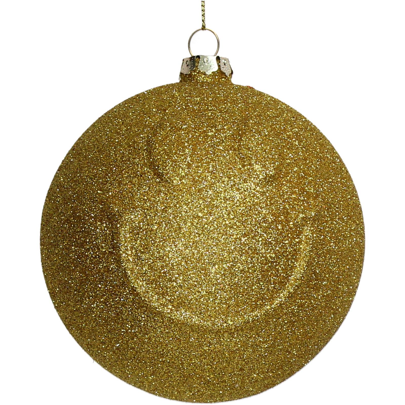 Hd collection Ornament kerstbal Smiley glas Oranje 10.7 cm  - 