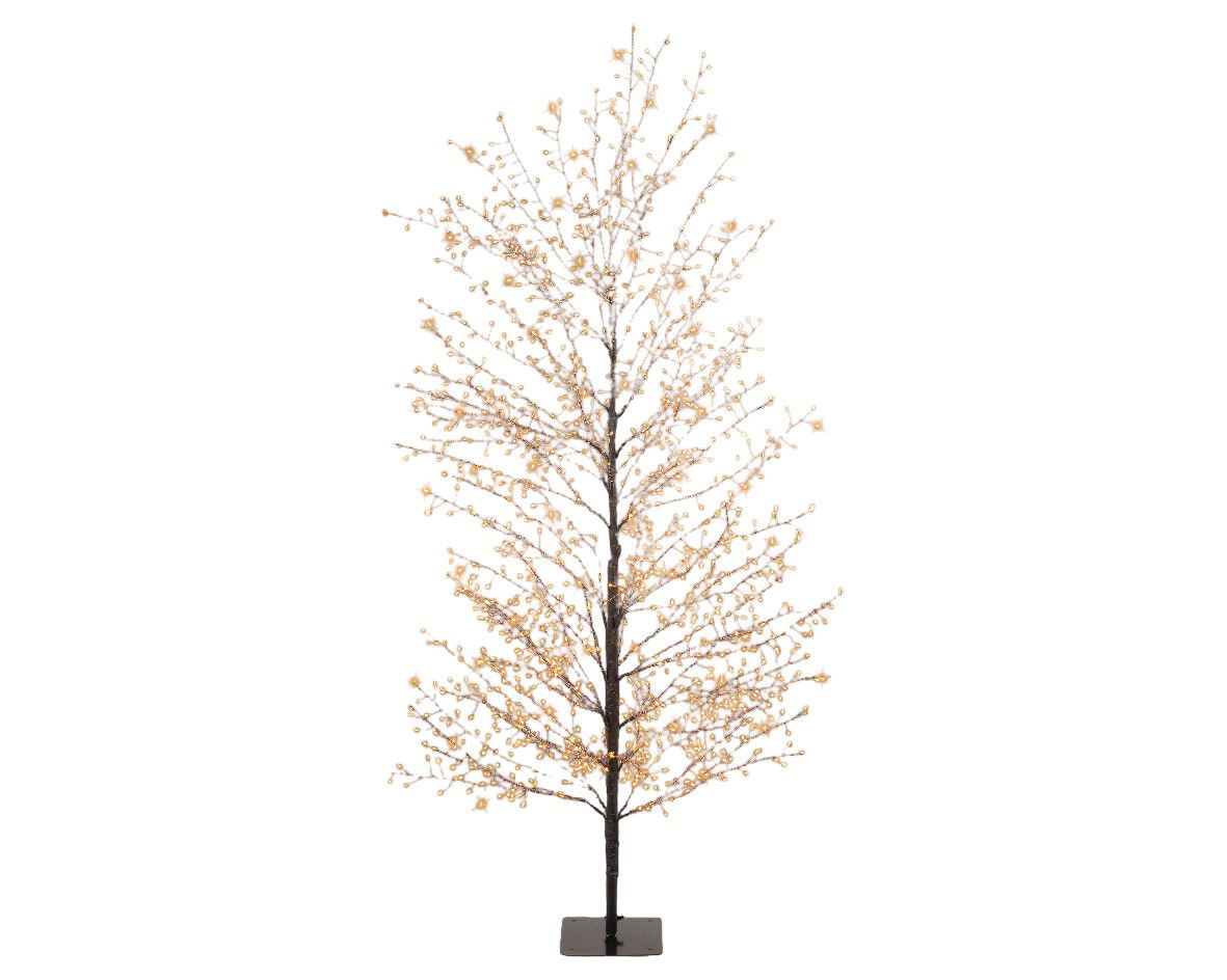 Lumineo Classic warm 1350 Micro-LED verlichte boom pvc zwart H 150 cm  - 