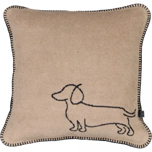 Cawö We love dogs 62480 Kussen 50x50 zwart/beige