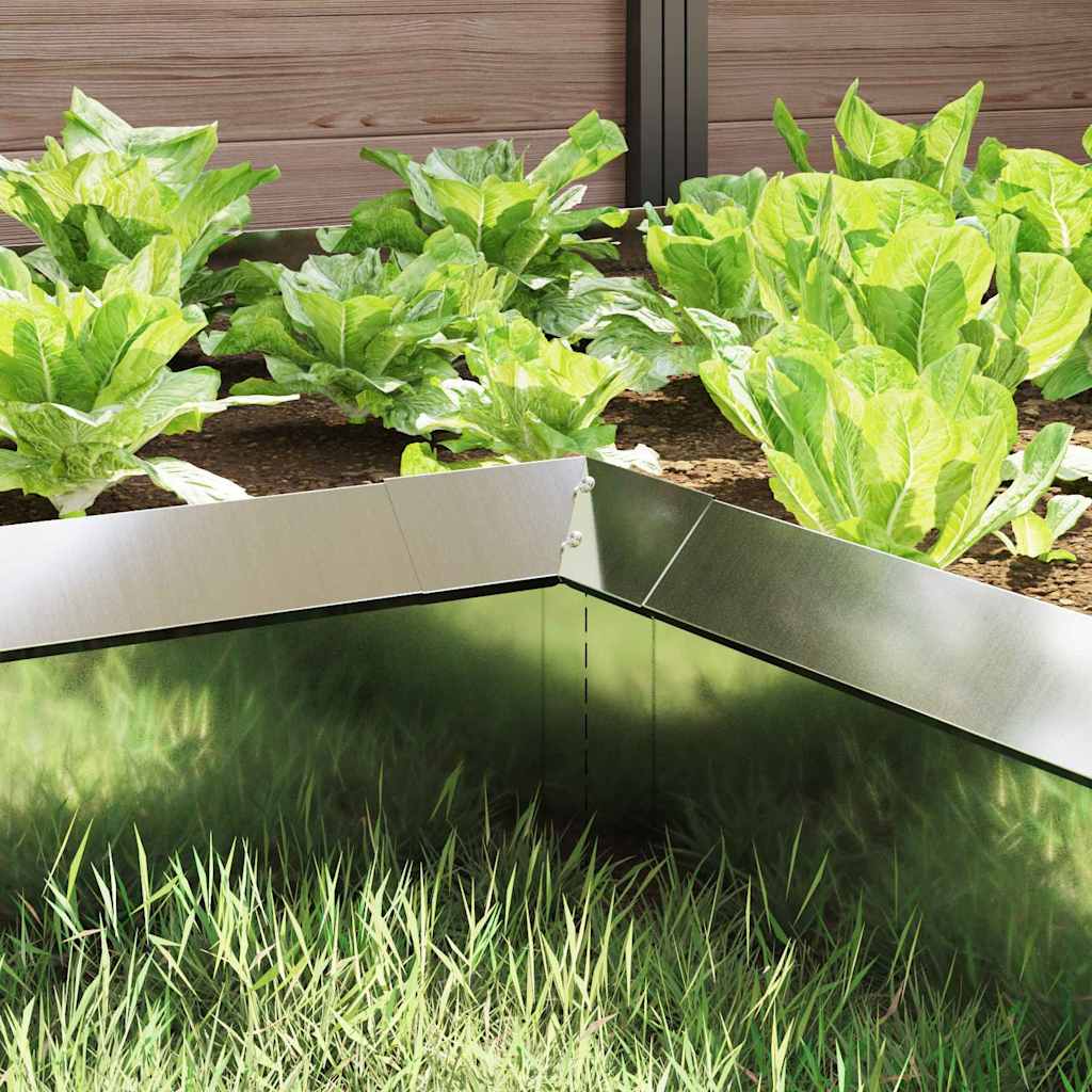 vidaXL Slakkenhekje Zilver 10 x 10 x 25 cm Gegalvaniseerd staal