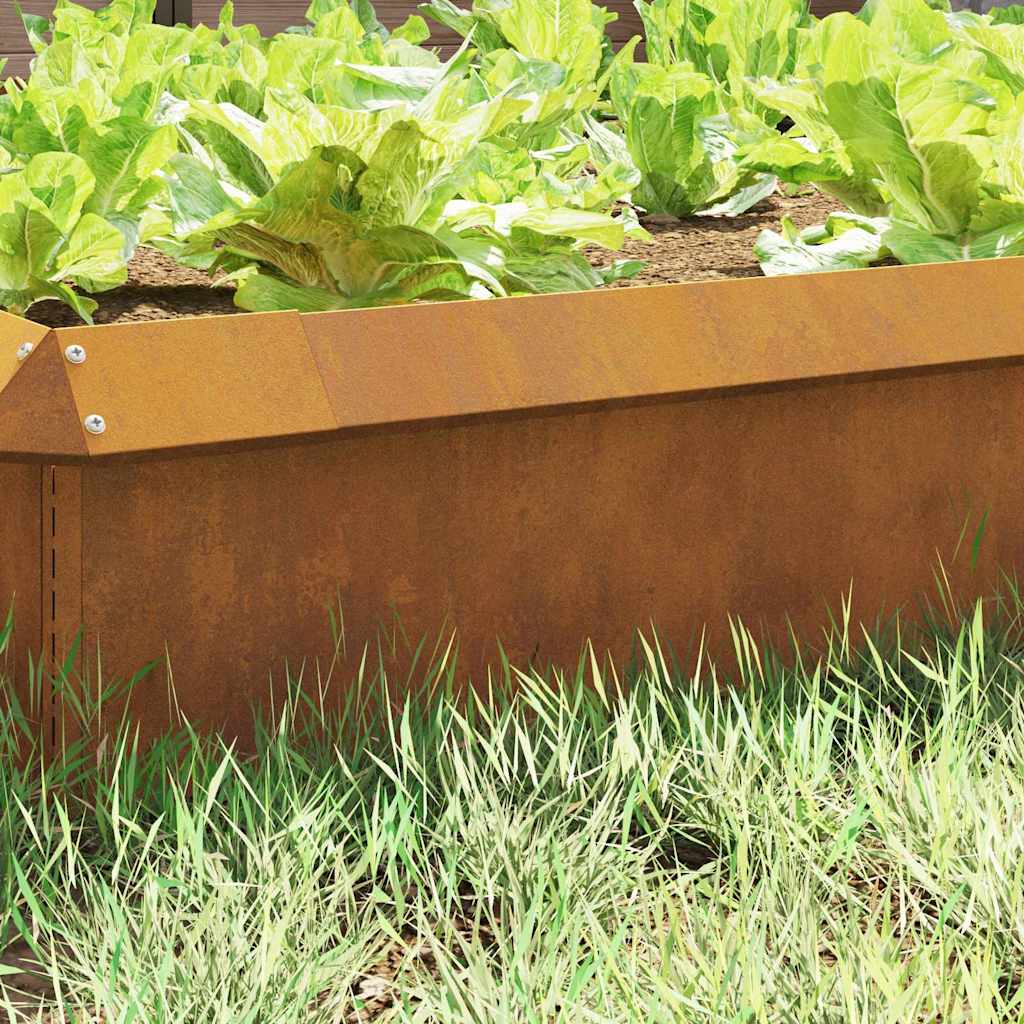 vidaXL Slakkenhekje 4 pcs Roestig 50 x 3,5 x 25 cm Cortenstaal