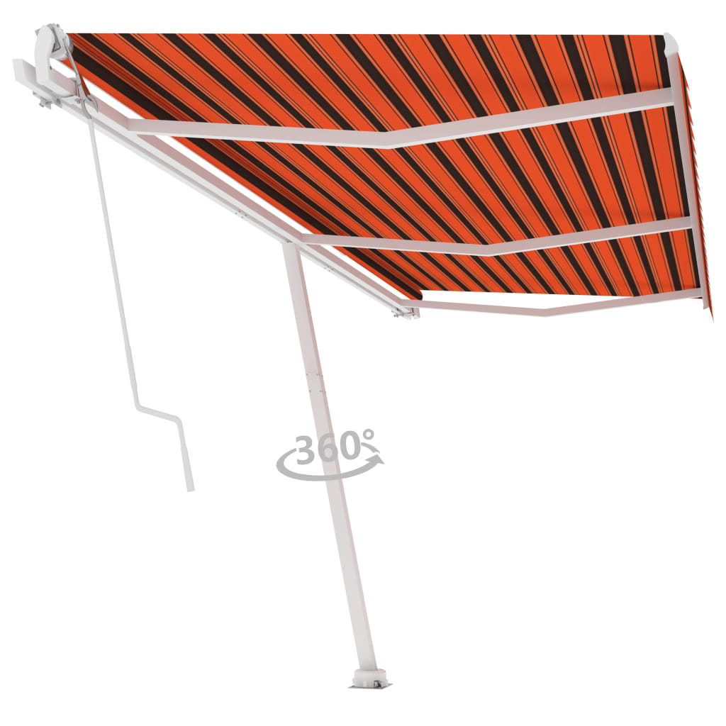 vidaXL Luifel vrijstaand automatisch 600x350 cm oranje en bruin