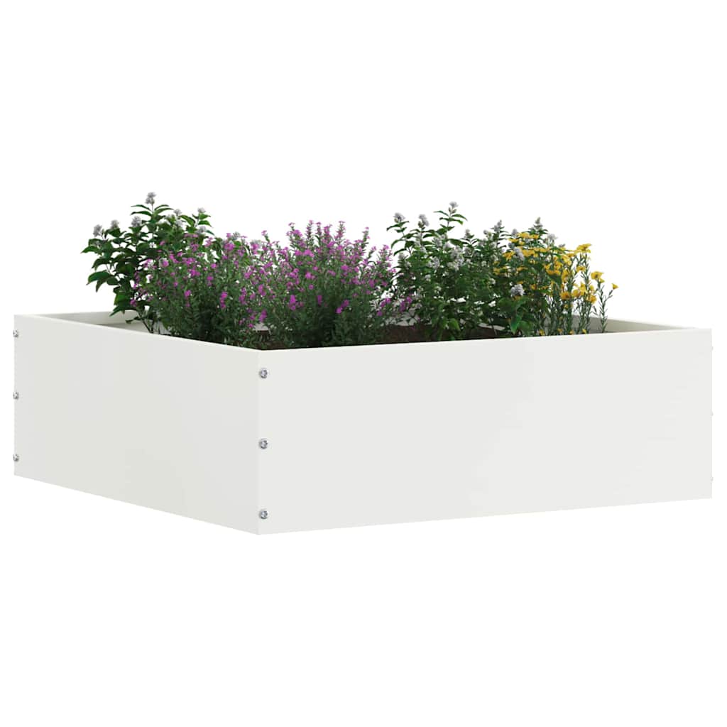 vidaXL Tuinrand Wit 40 x 40 x 13 cm Staal
