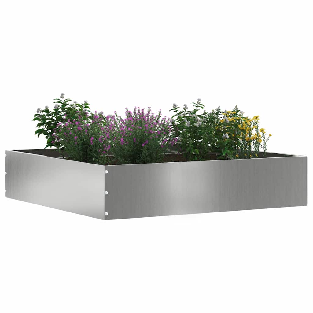 vidaXL Tuinrand 6 pcs Zilver 60 x 60 x 13 cm Gegalvaniseerd staal