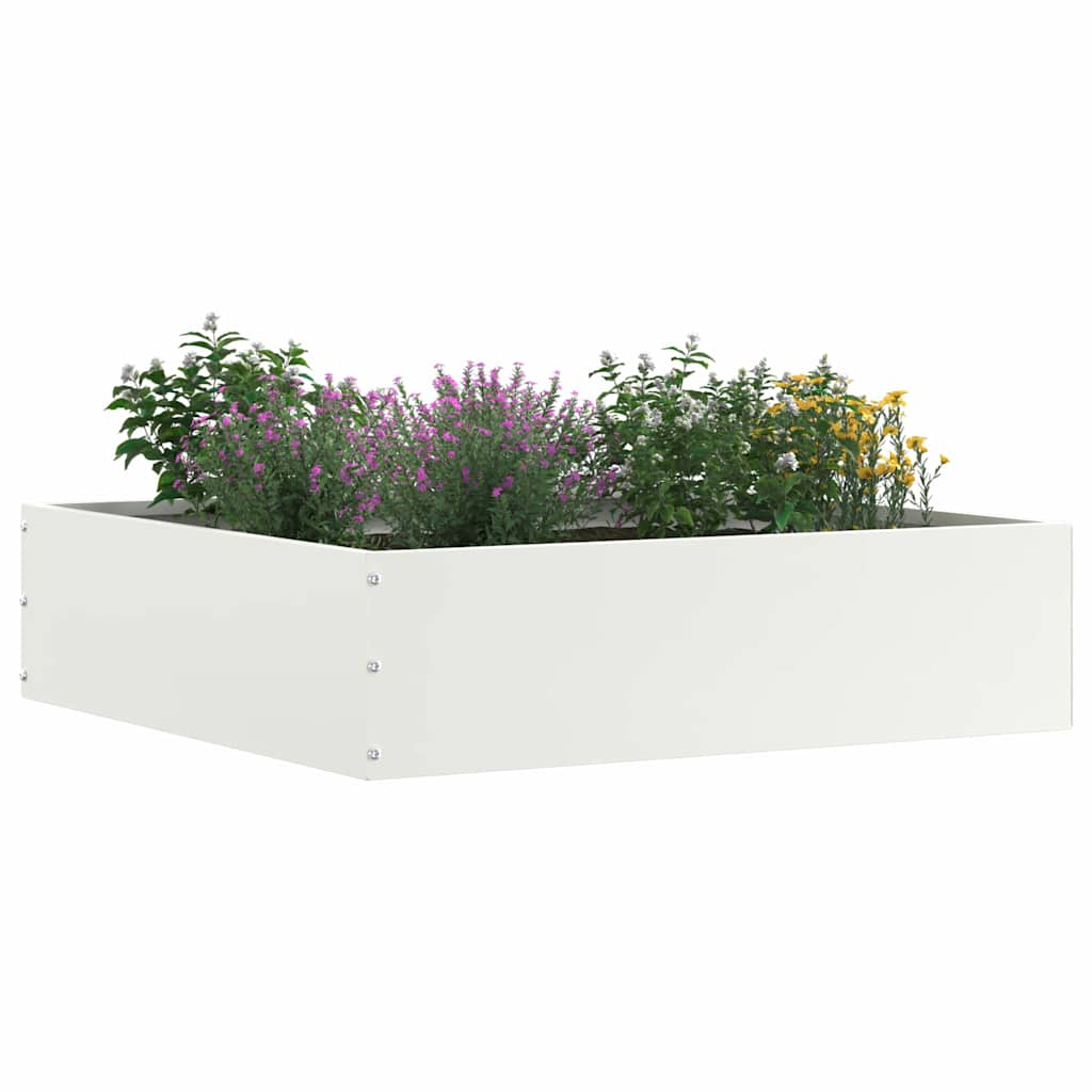 vidaXL Tuinrand 6 pcs Wit 50 x 50 x 13 cm Staal