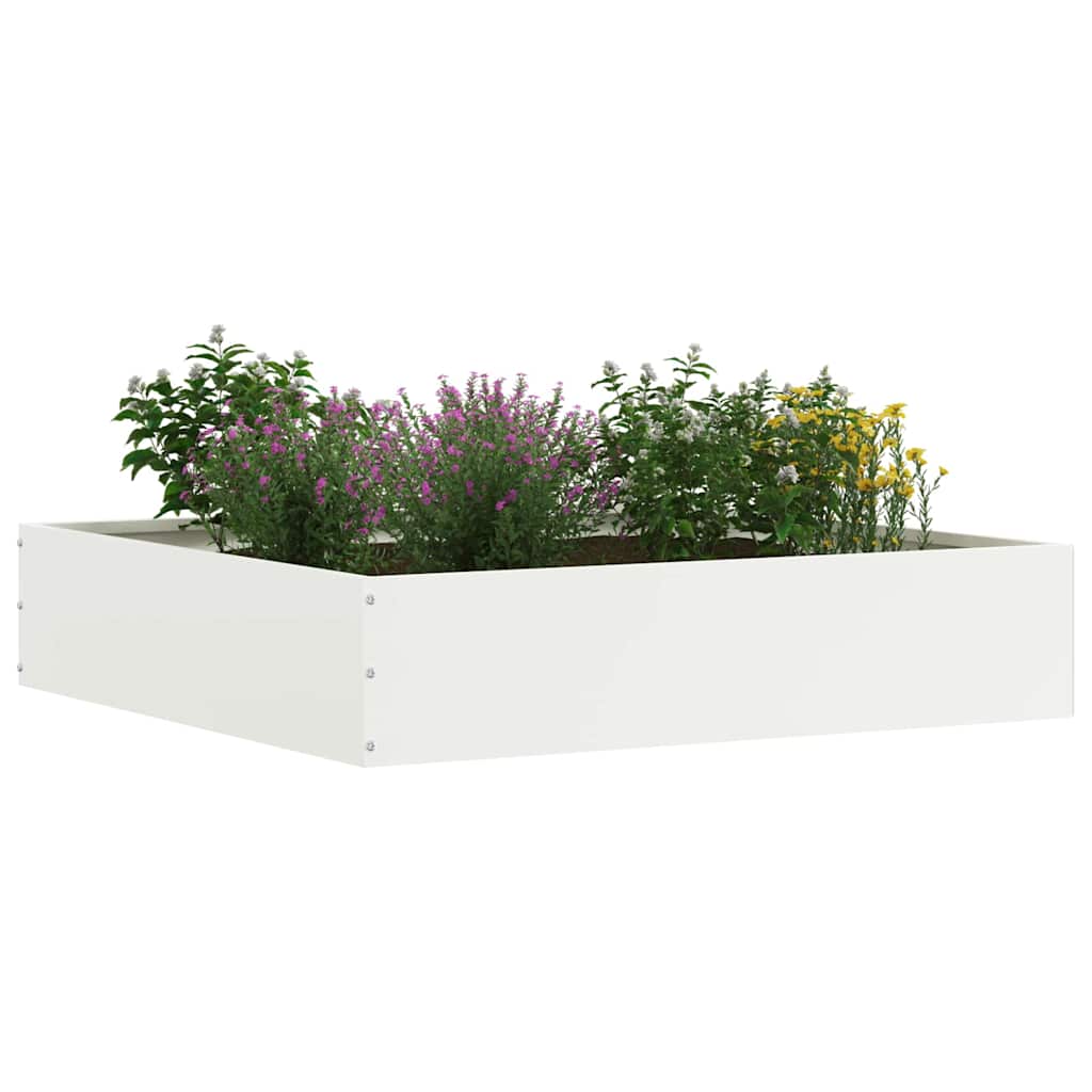 vidaXL Tuinrand 6 pcs Wit 60 x 60 x 13 cm Staal