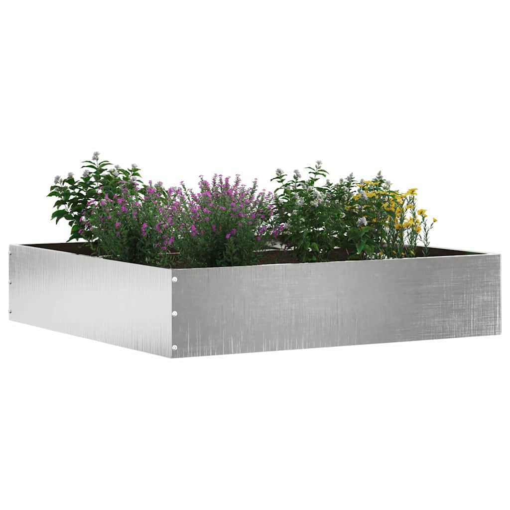 vidaXL Tuinrand 6 pcs Zilver 60 x 60 x 13 cm Roestvrij staal