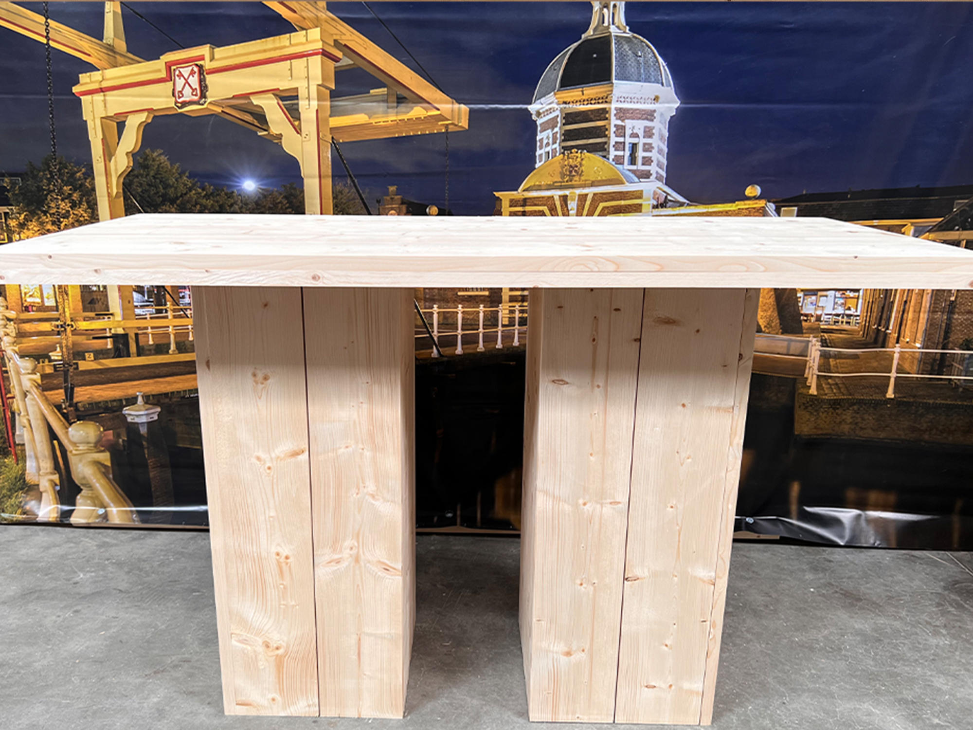 Steigerhouten Meubelen Leiden Steigerhouten Statafel Luxe - Robuuste Bartafel voor Horeca, Tuin of Feest