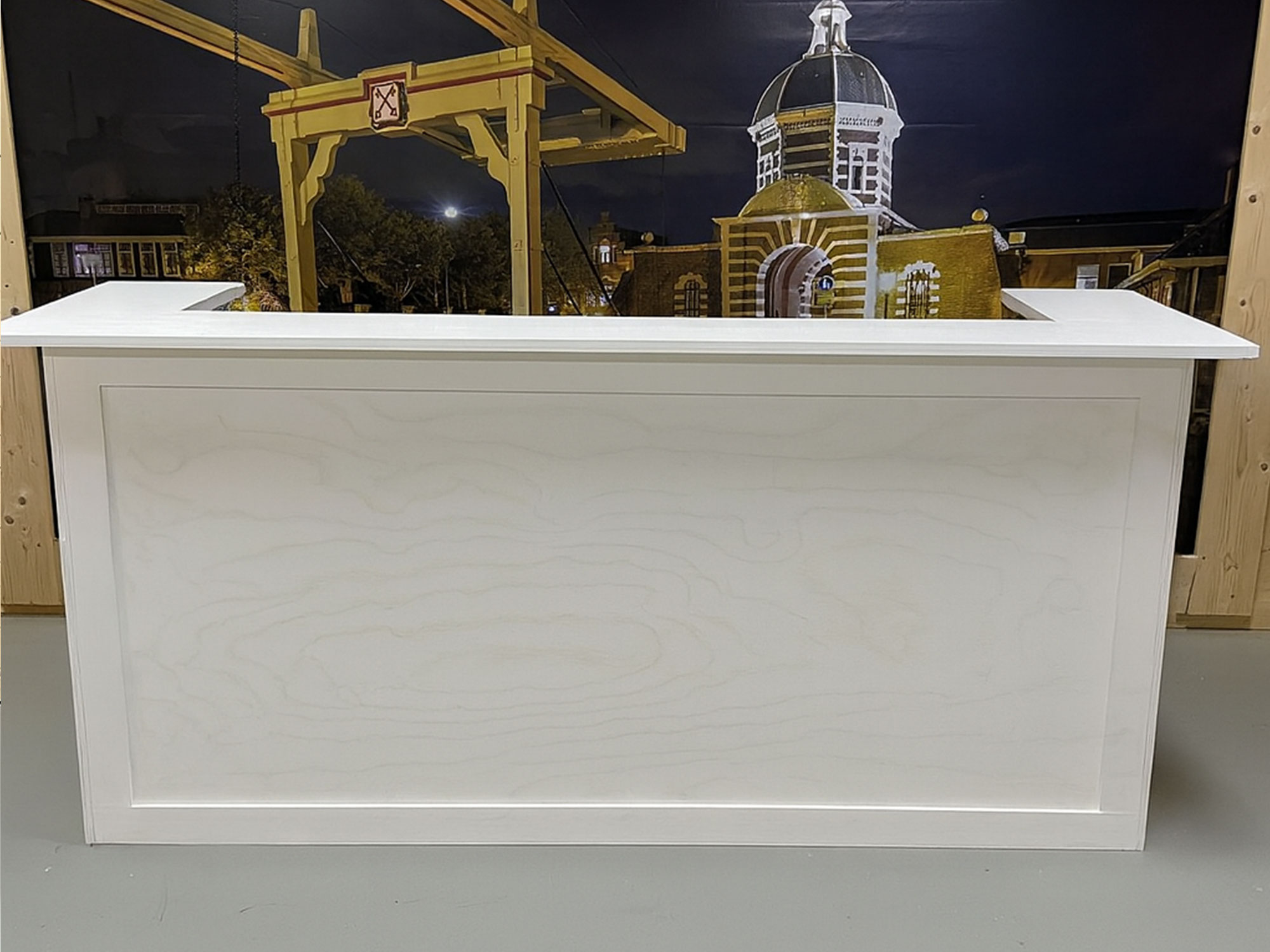 Steigerhouten Meubelen Leiden Bar Rotterdam - Witte bar / balie / toonbank