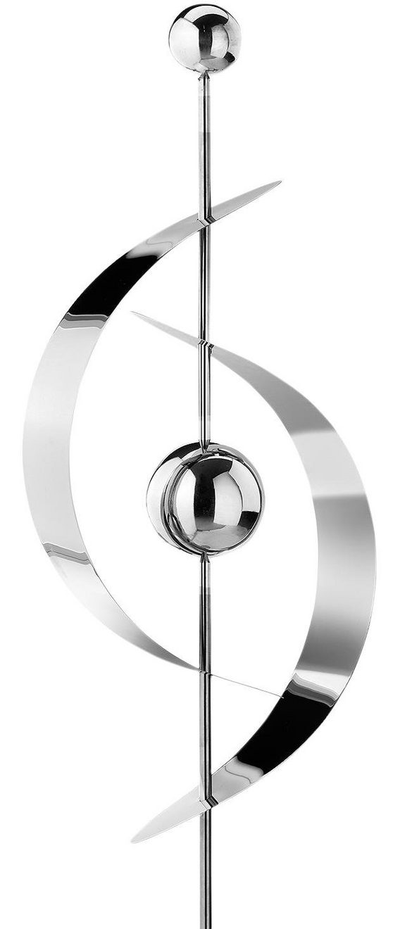 Locker Deco-windmolen Saturnus gemaakt van roestvrij staal 130 cm