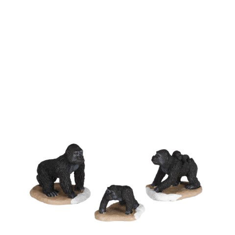 Luville Gorilla family 3 stuks l6xb5xh5,5cm Kerst  - 