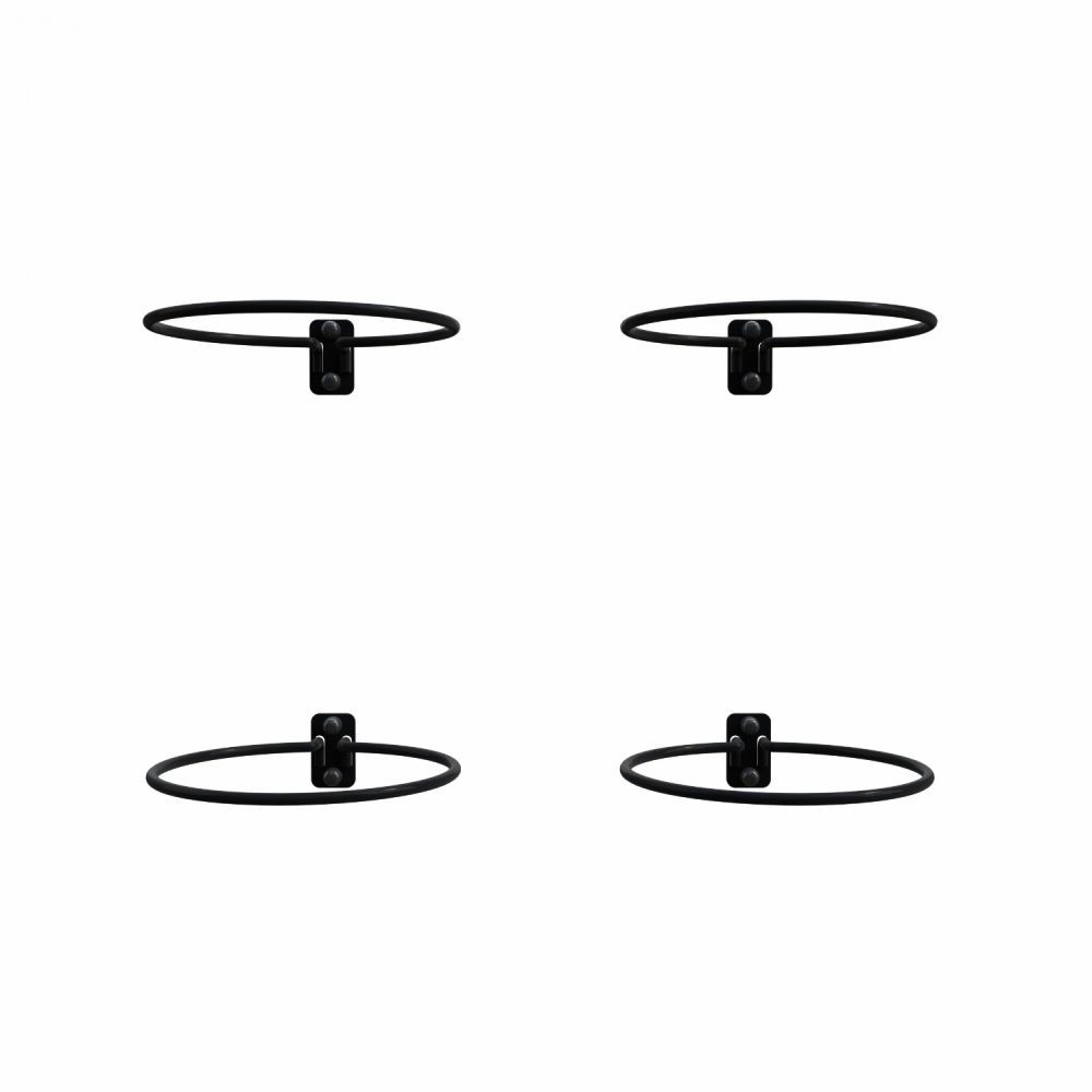 Royal well Pothouder zwart set 4  - 