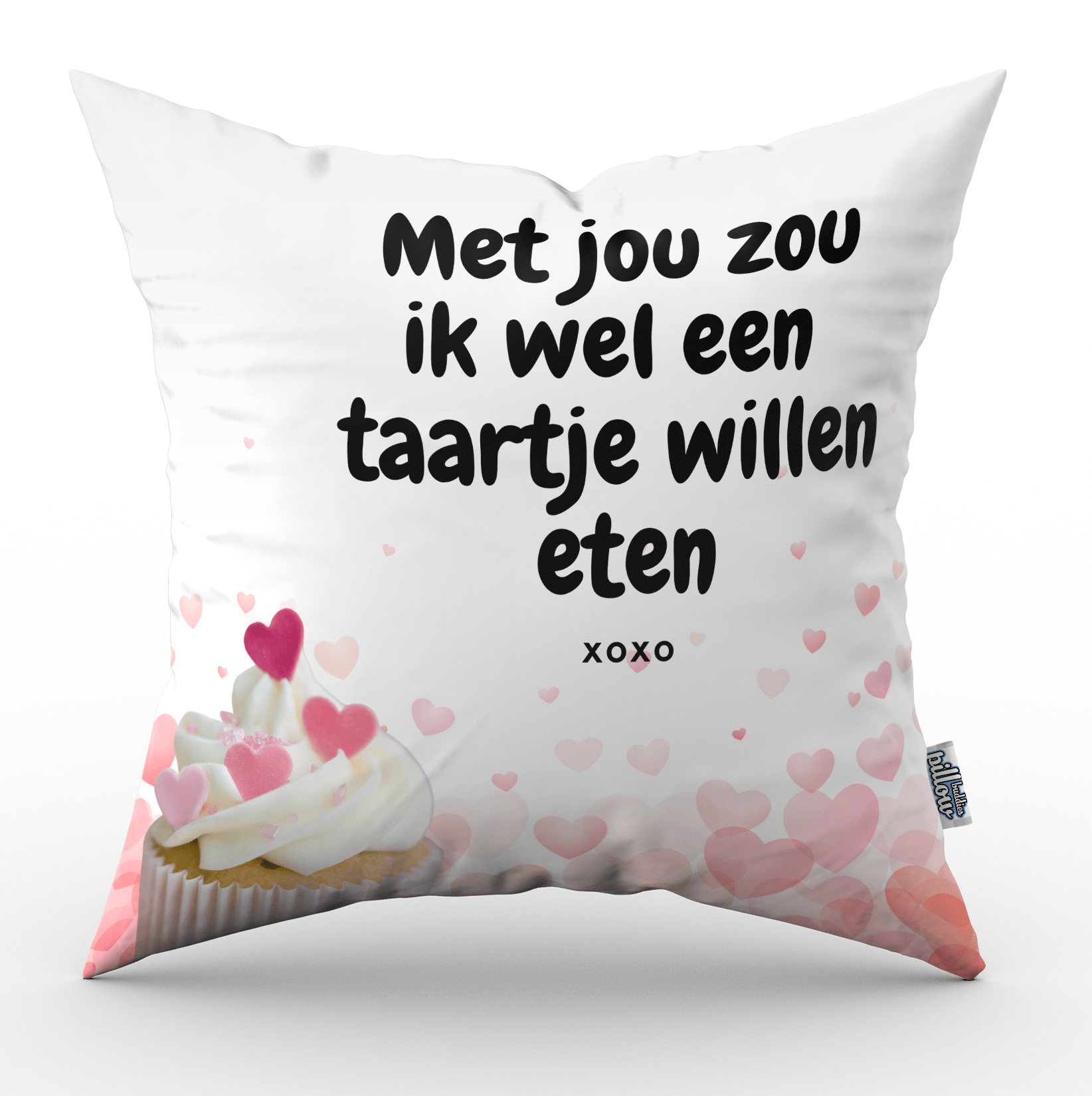 Pillowbuddies Valentijn kussen Met jou zou ik wel een taartje willen eten - Pillow Buddies
