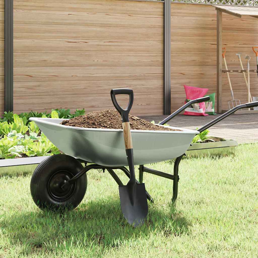 vidaXL Schep Zwart 68,5 cm Krachtig gecoat staal en massief hout