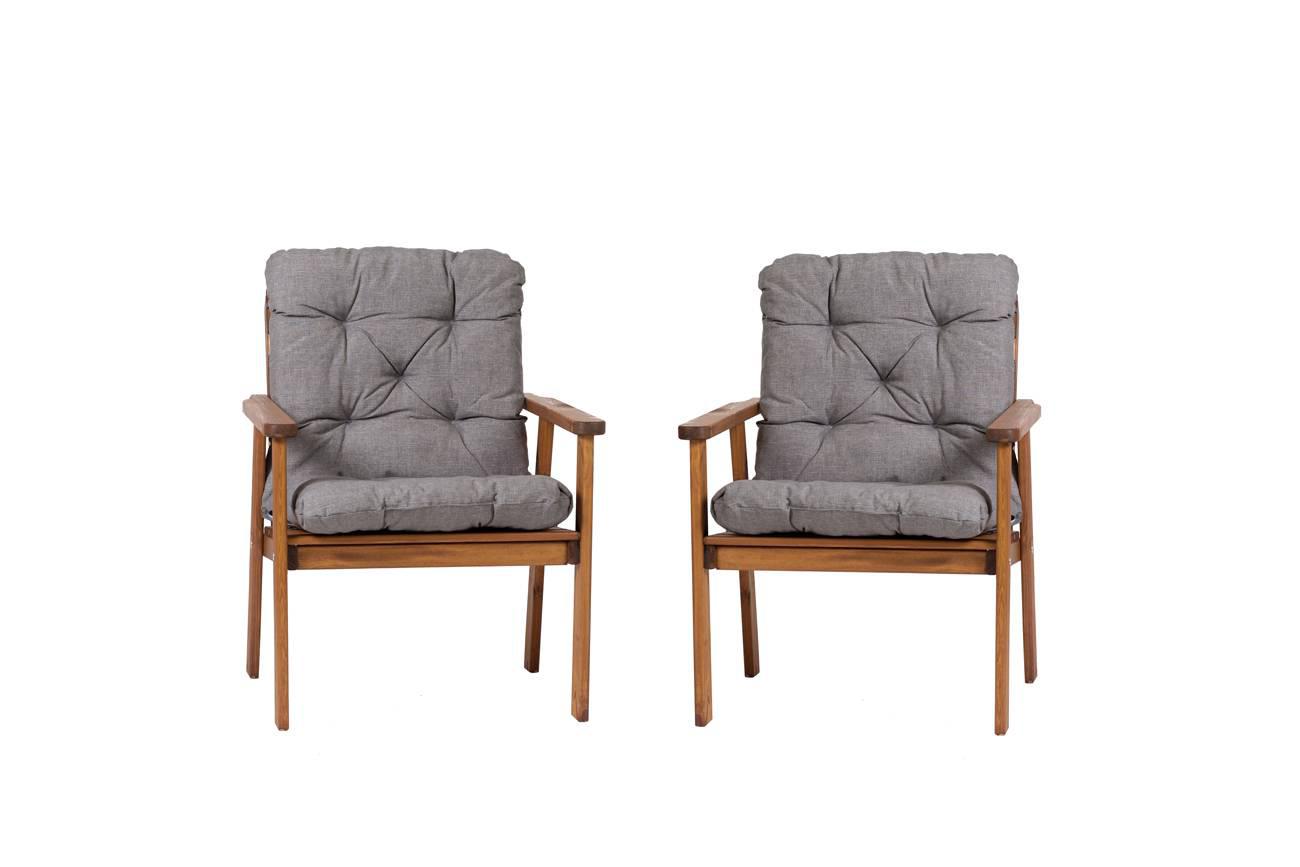 House of Woods Set van 2 tuinstoelen Atlanta met kussens | 