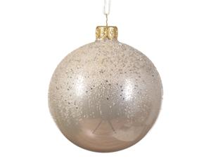 Decoris Kerstbal glas d8 cm parel V kerst  - 