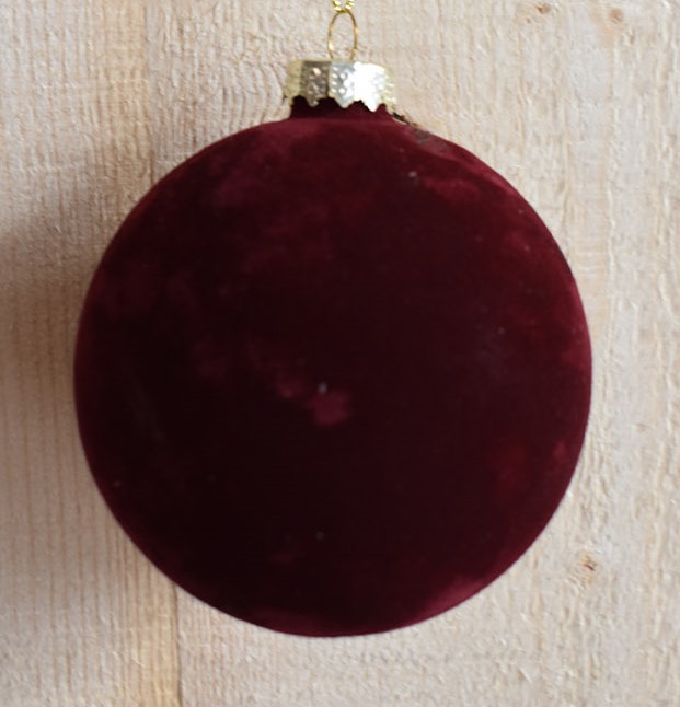 Hortus Glass flock ball dark red Everbright  - 