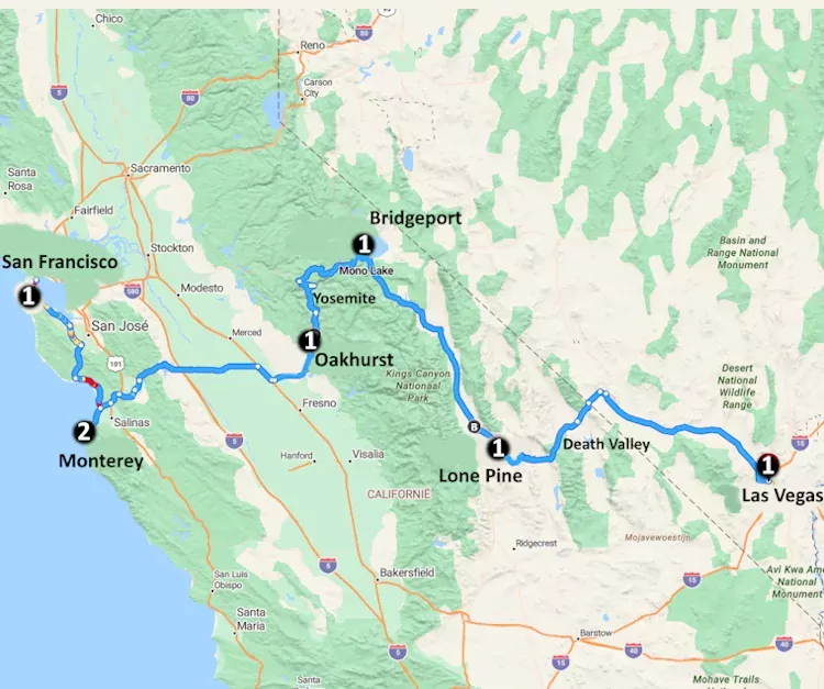 Amerikaplus California Sierra Nevada (9 dagen) - Amerika - Zuidwesten - Las Vegas