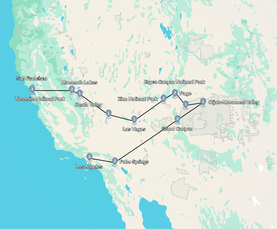 Amerikaplus In stijl door het westen van Amerika - Amerika - Zuidwesten