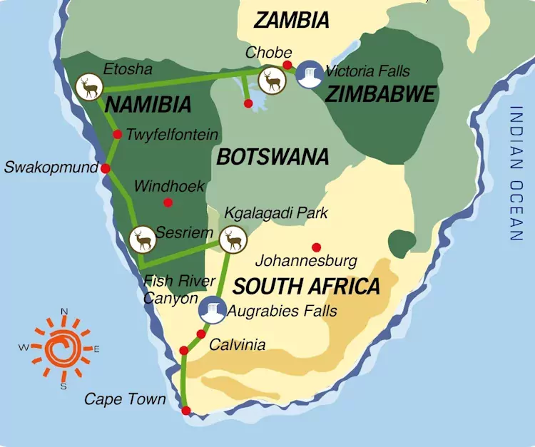 Afrikaplus.nl TransKalahari Avontuur Cape to Vic (22 dagen) - Zuid-Afrika - Zuid-Afrika - Kaapstad