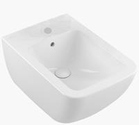 Venticello wandbidet 37x56 cm. 1x kraangat m/overloop wit