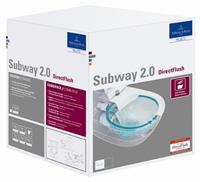 Villeroy & Boch Tiefspül-WC Subway 2.0, Combi-Pack, wandhängend mit DirectFlush, Weiß Alpin