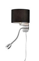Trio Wandlamp Series 2711 met leeslamp en zwarte kap 271170202