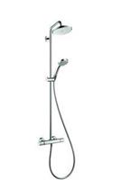 HANSGROHE Brausegarnitur Croma Showerpipe 220, mit Thermostat, Kopf- und Handbrause