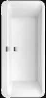 Villeroy & Boch Squaro Edge 12 kunststof bad quaryl rechthoekig vrijstaand 180x80x45cm incl. paneel en afvoer /overloopcombinatie wit ubq180sqe7pdv-01