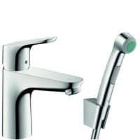 Focus 100 bidetkraan met waste en handdouche chroom