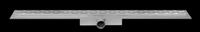 Easy Drain Compact 30 douchegoot RVS met enkele plaat RVS standaard RVS flens waterslot 30mm 80cm inbouw diepte 63mm met zijuitloop edcompr80030