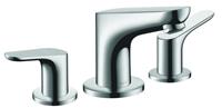 Focus 3-gats wastafelkraan met waste chroom