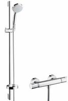HANSGROHE Brausegarnitur Croma 100 Ecostat Comfort Combi, mit Brausestange 90 cm