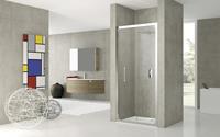 Novellini Rose S vouwdeur 87x200cm (afstelbaar van 84 tot 90cm) mat-chroom profiel en helder glas ROSES841B