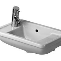 Duravit - Handwaschbecken Starck 3 50cm, Hahnloch vorgestochen links und rechts, Farbe: Weiß mit Wondergliss - 07515000001