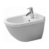 Duravit - Wandbidet Starck 3 540mm, mit Überlauf,mit Hahnlochbank, 1 Hahnloch, mit verdeckter Befestigung, Farbe: Weiß - 2280150000