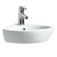 Pro b Eck-Handwaschbecken, 1 Hahnloch, mit Überlauf, 440x380, weiß, Farbe: Weiß - H8169580001041 - Laufen