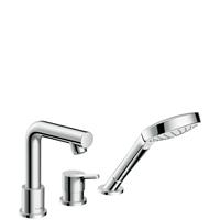 hansgrohe Wannenarmatur Talis S 3-Loch Einhebel-Wannenrandmischer mit Secuflex Chrom