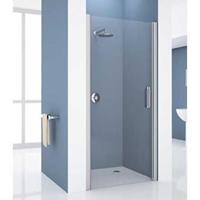 Novellini Giada draaideur voor nis 1B 87 90x195cm links mat chroom profiel en helder glas giadn1b87s-1b