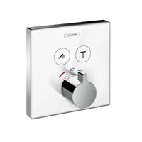 Thermostat SHOWERTABLET SELECT GLAS Unterputz, für 2 Verbraucher weiß/chrom - Hansgrohe