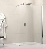 Novellini Lunes inloopdouche H 108 110x195cm met muursteun 100cm mat chroom profiel en helder glas lunesh110-1b