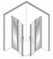 Plieger Panorama vouwdeur + vouwdeur 80 + 80x200 cm incl. vloerprofiel, chroom VOUWDEUR 80+VOUWDEUR 80 C