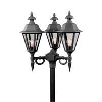 Konstsmide Lantaarnlamp Pallas 3-lichts 63cm matzwart exclusief paal 528-750