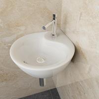 Fontein Porta Rond Hoek 35x35x14,5cm Keramiek Glans Wit